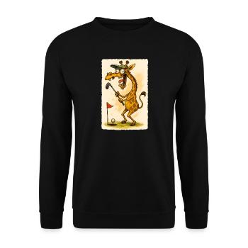Girafe de golf dans Cartoon Madness - Drôle d’animal - Sweat-shirt Unisexe - noir - Devant - Alina (178cm) & Michal (187cm)