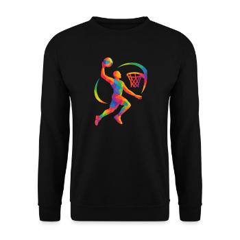 Joueur de basket-ball Polygon - Sweat-shirt Unisexe - noir - Devant - Alina (178cm) & Michal (187cm)