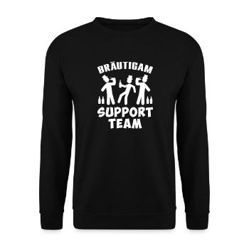 Bräutigam Support Team design - Unisex Pullover - Schwarz - Vorne - Alina (178cm) & Michal (187cm)