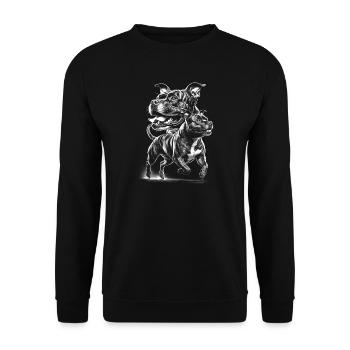 Realistic Staffordshire Bull Terrier Portrait - Unisex Sweatshirt - black - Front - Alina (178cm) & Michal (187cm)