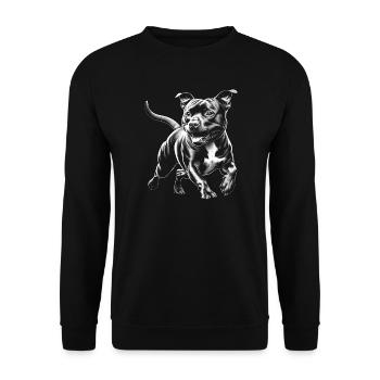 Cute Staffordshire Bull Terrier Photorealistic - Unisex Sweatshirt - black - Front - Alina (178cm) & Michal (187cm)