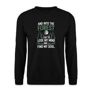 Dans la forêt où je vais pour perdre la tête Trouver mon âme - Sweat-shirt Unisexe - noir - Devant - Alina (178cm) & Michal (187cm)
