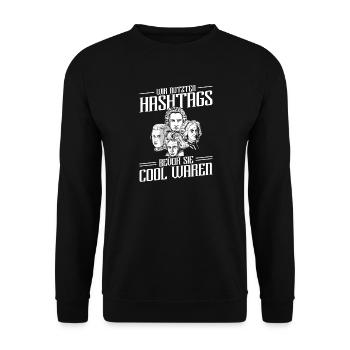 Wir Nutzten Hashtags Bach Mozart Beethoven Händel - Unisex Pullover - Schwarz - Vorne - Alina (178cm) & Michal (187cm)