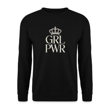 Women Power GRL PWR Girl Patriarchy Feminism - Unisex Sweatshirt - black - Front - Alina (178cm) & Michal (187cm)