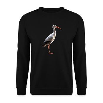 Stork Lover White Stork Giant Stork Storks Storks - Unisex Sweatshirt - black - Front - Alina (178cm) & Michal (187cm)