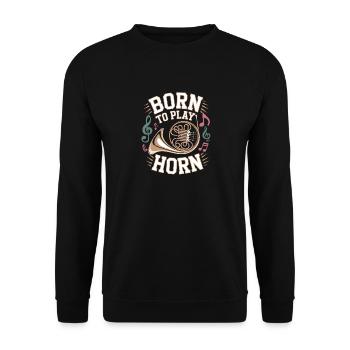 Né pour jouer du cor français - Né pour jouer du cor - Sweat-shirt Unisexe - noir - Devant - Alina (178cm) & Michal (187cm)
