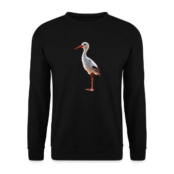 Stork Lover White Stork Giant Stork Storks Storks - Unisex Sweatshirt - black - Front - Alina (178cm) & Michal (187cm)