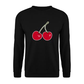 Cherry, Red cherries - Unisex Sweatshirt - black - Front - Alina (178cm) & Michal (187cm)