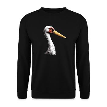 Stork Lover White Stork Giant Stork Storks Storks - Unisex Sweatshirt - black - Front - Alina (178cm) & Michal (187cm)
