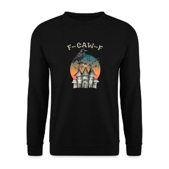 Oiseau Noir F-Caw-F Drôle Corbeau Noir Corbeau Noir - Sweat-shirt Unisexe - noir - Devant - Alina (178cm) & Michal (187cm)