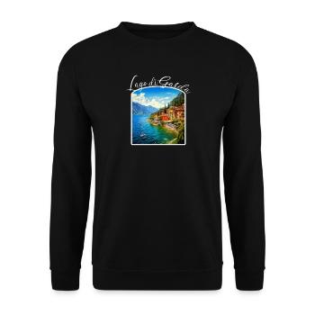 Gardasee, Lago di Garda - Unisex Pullover - Schwarz - Vorne - Alina (178cm) & Michal (187cm)