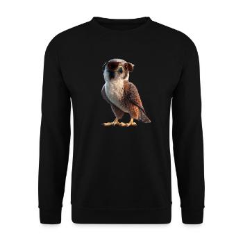 Falcon Kestrel Falcon Hunting Peregrine Falcon Cute Falcon - Unisex Sweatshirt - black - Front - Alina (178cm) & Michal (187cm)