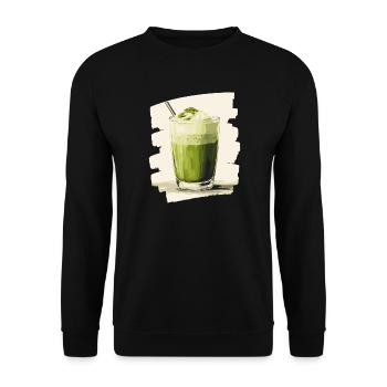 Matcha Latte Lover Green Tea - Unisex Sweatshirt - black - Front - Alina (178cm) & Michal (187cm)