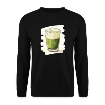 Matcha Latte Lover Green Tea - Unisex Sweatshirt - black - Front - Alina (178cm) & Michal (187cm)