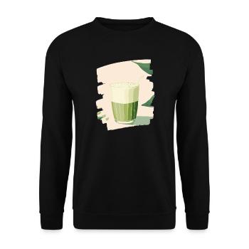 Matcha Latte Lover Green Tea - Unisex Sweatshirt - black - Front - Alina (178cm) & Michal (187cm)