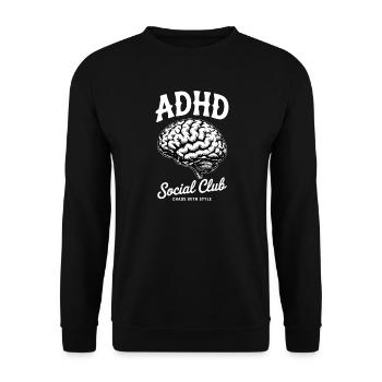 TDAH Cerveau Social Club Chaos - Sweat-shirt Unisexe - noir - Devant - Alina (178cm) & Michal (187cm)