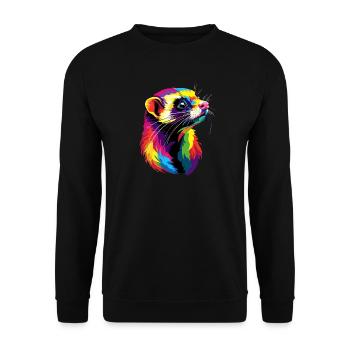 Furet Furet Putois Martre Belette Mignon Furet - Sweat-shirt Unisexe - noir - Devant - Alina (178cm) & Michal (187cm)