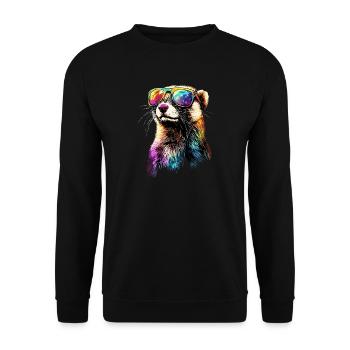 Furet Furet Putois Martre Belette Mignon Furet - Sweat-shirt Unisexe - noir - Devant - Alina (178cm) & Michal (187cm)