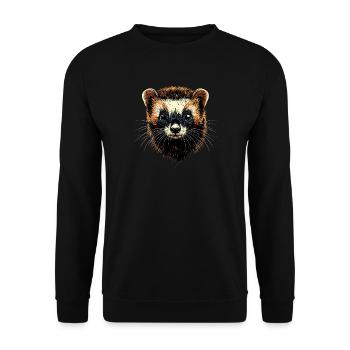Furet Furet Putois Martre Belette Mignon Furet - Sweat-shirt Unisexe - noir - Devant - Alina (178cm) & Michal (187cm)