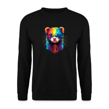 Furet Furet Putois Martre Belette Mignon Furet - Sweat-shirt Unisexe - noir - Devant - Alina (178cm) & Michal (187cm)