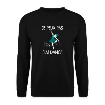 Ich kann nicht tanzen lustige Geschenkidee - Unisex Pullover - Schwarz - Vorne - Alina (178cm) & Michal (187cm)