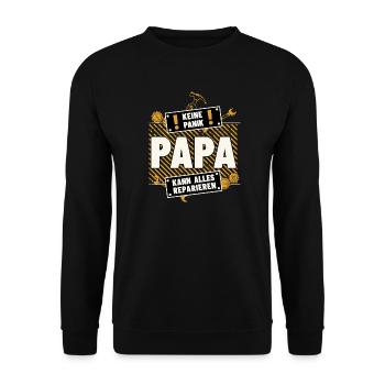 Papa kann alles - Unisex Pullover - Schwarz - Vorne - Alina (178cm) & Michal (187cm)