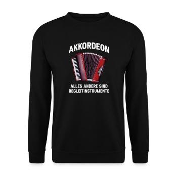 Akkordeon - Alles andere sind Begleitinstrumente - Unisex Pullover - Schwarz - Vorne - Alina (178cm) & Michal (187cm)