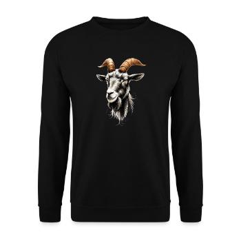 Goat Domestic Goat Capricorn Goat Goat Cute Goats - Unisex Sweatshirt - black - Front - Alina (178cm) & Michal (187cm)
