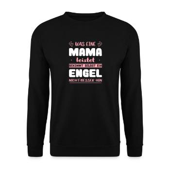 Mama Geschenke Geburtstag Mutter Weihnachten - Unisex Pullover - Schwarz - Vorne - Alina (178cm) & Michal (187cm)