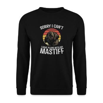 Sorry I Can't I Have Plans with My Mastiff - Unisex Sweatshirt - black - Front - Alina (178cm) & Michal (187cm)