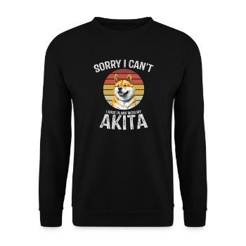 Graphique d’excuses du chien Akita - Sweat-shirt Unisexe - noir - Devant - Alina (178cm) & Michal (187cm)
