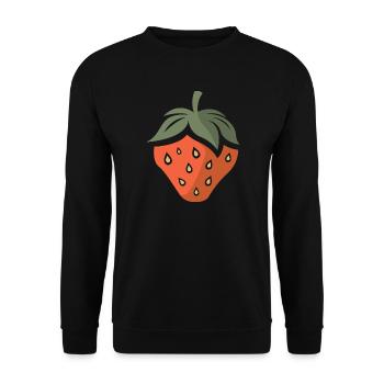 Icône de fraise dans le style bande dessinée et dessin animé - Sweat-shirt Unisexe - noir - Devant - Alina (178cm) & Michal (187cm)