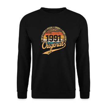 Rétro Vintage né en 1991 – Millésime 1991 - Sweat-shirt Unisexe - noir - Devant - Alina (178cm) & Michal (187cm)
