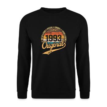 Retro Vintage born in 1993 – Vintage 1993 - Unisex Sweatshirt - black - Front - Alina (178cm) & Michal (187cm)