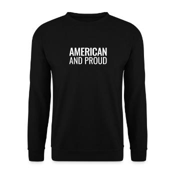 Américain et fier d’être américain aux États-Unis - Sweat-shirt Unisexe - noir - Devant - Alina (178cm) & Michal (187cm)