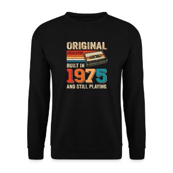 Original 1975 Rétro Cassette Design 50e anniversaire - Sweat-shirt Unisexe - noir - Devant - Alina (178cm) & Michal (187cm)