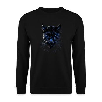 Panther Leopard Raubkatze Süße Großkatze Panter - Unisex Pullover - Schwarz - Vorne - Alina (178cm) & Michal (187cm)