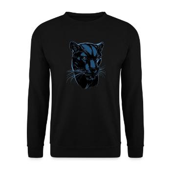 Panther Leopard Raubkatze Süße Großkatze Panter - Unisex Pullover - Schwarz - Vorne - Alina (178cm) & Michal (187cm)