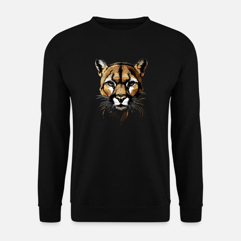 Panter Leopard Stor Kat Sød Store Kat Katte - Unisex sweater - sort