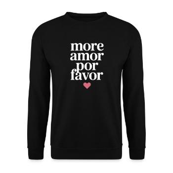 More Amor Por Favor Love Spanish Valentine's Day - Unisex Sweatshirt - black - Front - Alina (178cm) & Michal (187cm)