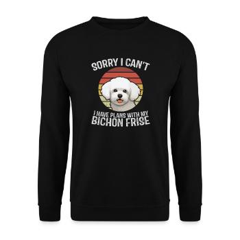 Cute Bichon Frise with Humorous Quote - Unisex Sweatshirt - black - Front - Alina (178cm) & Michal (187cm)