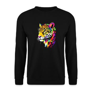Jaguar Raubkatze Panther Wilde Katze Süßer Jaguar - Unisex Pullover - Schwarz - Vorne - Alina (178cm) & Michal (187cm)