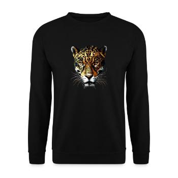 Jaguar Raubkatze Panther Wilde Katze Süßer Jaguar - Unisex Pullover - Schwarz - Vorne - Alina (178cm) & Michal (187cm)
