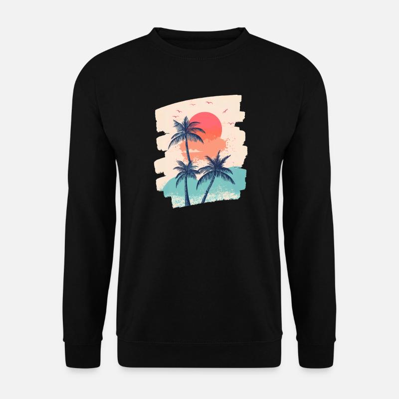 Beach Palm Trees Sunset Summer - Unisex Sweatshirt - black