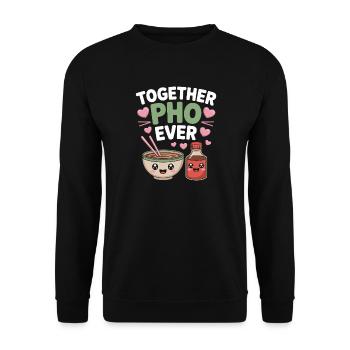 Together Pho Ever Vietnam Voyage Nouilles Soup Pho - Sweat-shirt Unisexe - noir - Devant - Alina (178cm) & Michal (187cm)