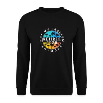 Retired 2025 Palm Sunset Design - Unisex Sweatshirt - black - Front - Alina (178cm) & Michal (187cm)