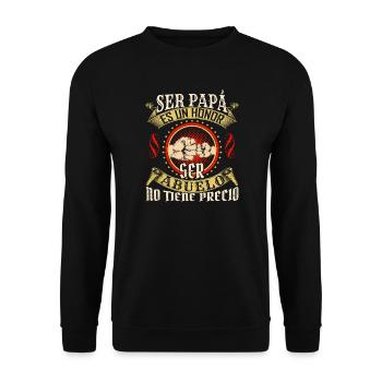 Ser Papá Es Un Héroe - Unisex Pullover - Schwarz - Vorne - Alina (178cm) & Michal (187cm)