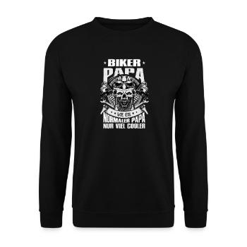 Biker Motorradfahrer Motorrad Geschenke Geburtstag - Unisex Pullover - Schwarz - Vorne - Alina (178cm) & Michal (187cm)