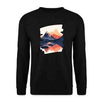 Mountains Climbing Climbers Hiking - Unisex Sweatshirt - black - Front - Alina (178cm) & Michal (187cm)
