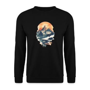 Mountains Climbing Climbers Hiking - Unisex Sweatshirt - black - Front - Alina (178cm) & Michal (187cm)